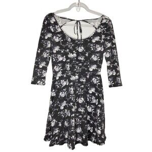 American Eagle Outfitters Dress Women Medium Y2K Floral Gray White Summer Mini